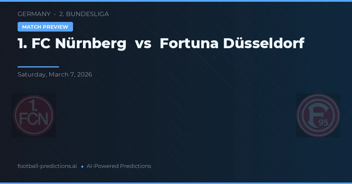 1. FC Nürnberg vs Fortuna Düsseldorf — matchtips och förhandstitt