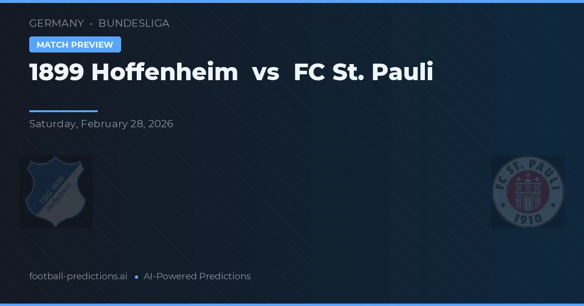 1899 Hoffenheim vs FC St. Pauli — matchtips och förhandstitt