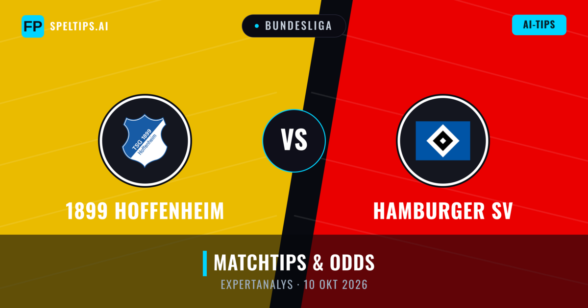 1899 Hoffenheim vs Hamburger SV — matchtips och förhandstitt