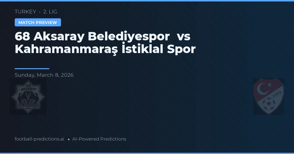 Aksaray Belediyespor vs Kahramanmaraş İstiklal Spor — matchtips och förhandstitt