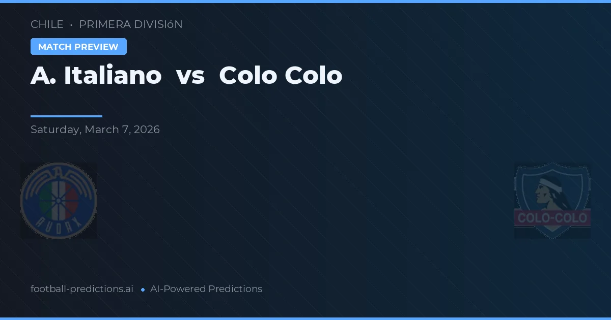 A. Italiano vs Colo Colo — matchtips och förhandstitt