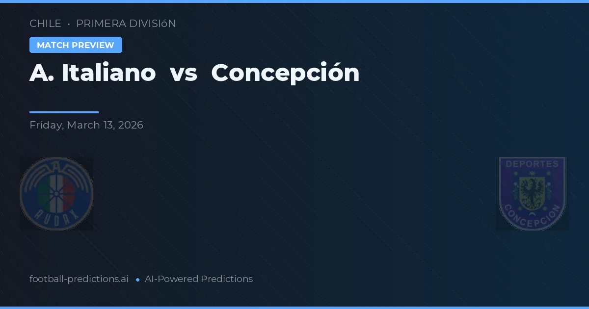 A. Italiano vs Concepción — matchtips och förhandstitt