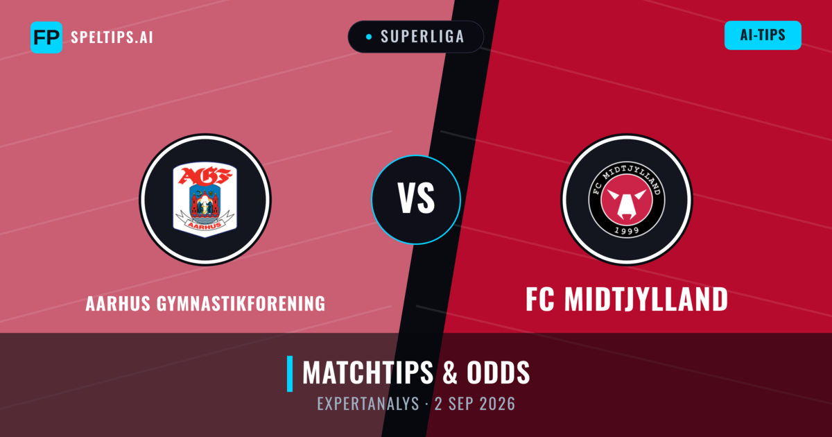 Aarhus Gymnastikforening vs FC Midtjylland — matchtips och förhandstitt