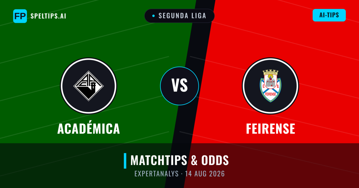 Académica vs Feirense — matchtips och förhandstitt