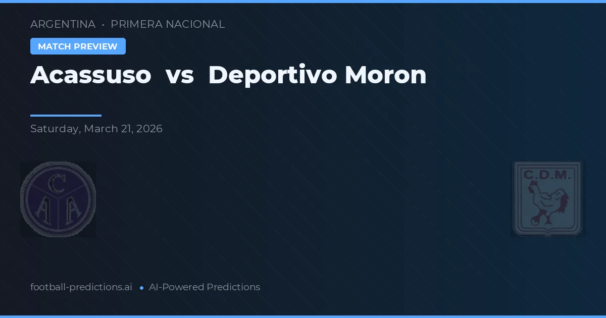 Acassuso vs Deportivo Morón — matchtips och förhandstitt