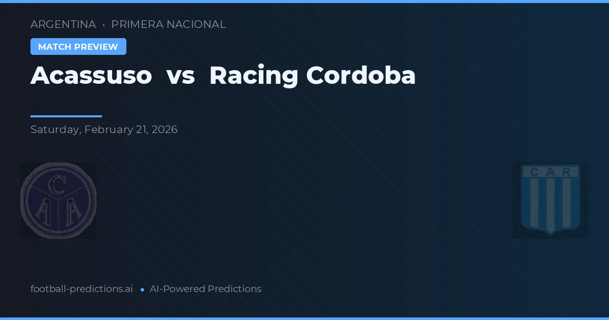 Acassuso vs Racing Córdoba — matchtips och förhandstitt