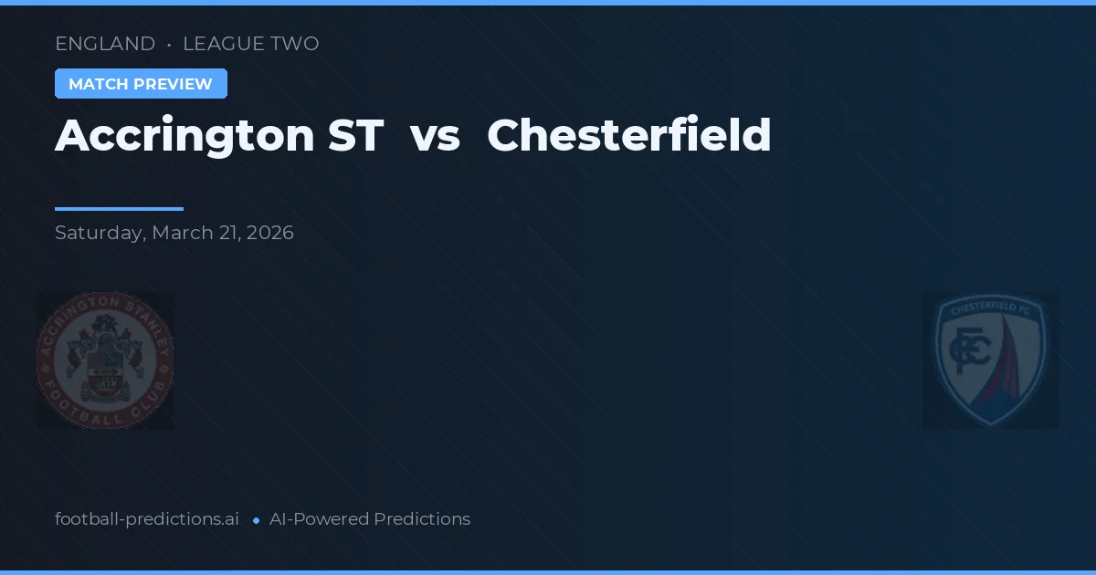 Accrington Stanley vs Chesterfield — matchtips och förhandstitt