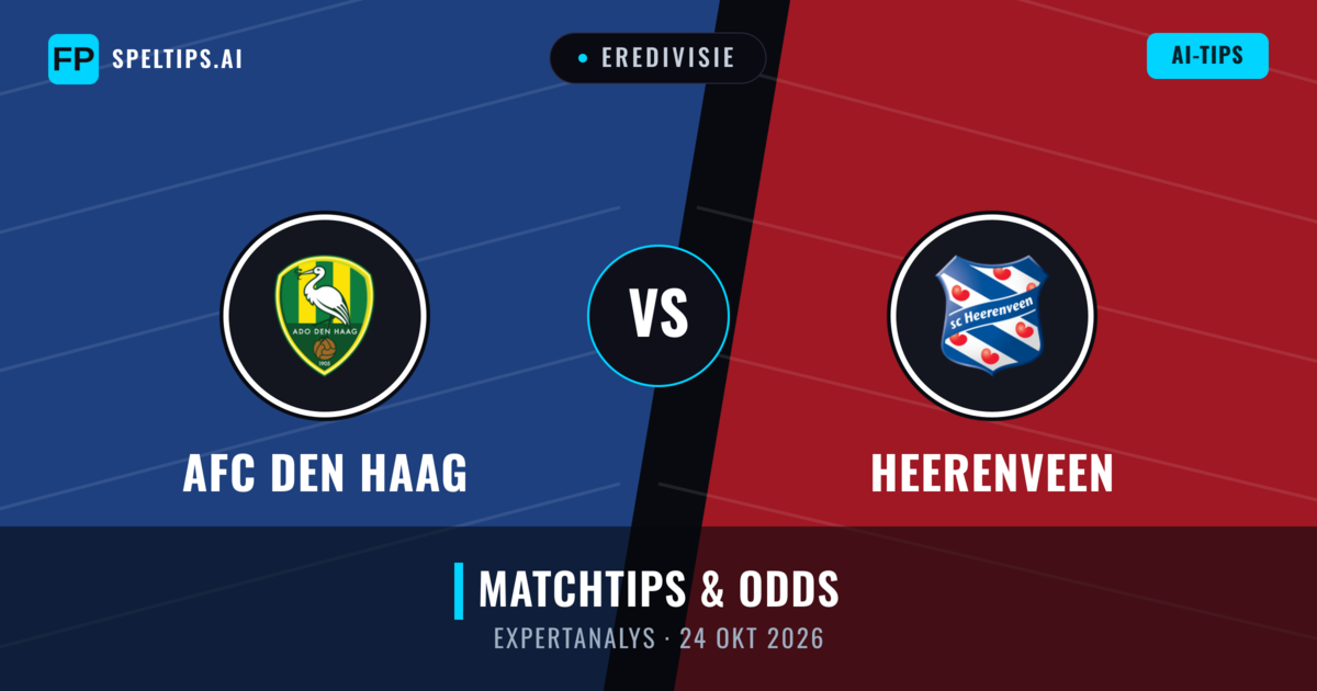 AFC Den Haag vs Heerenveen — matchtips och förhandstitt