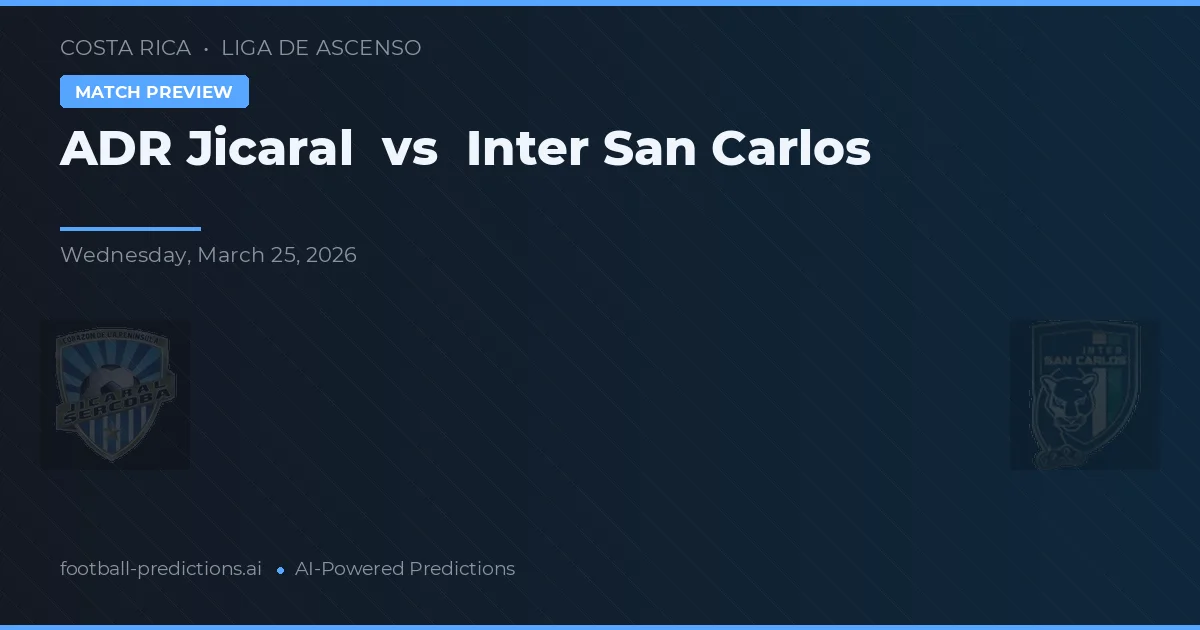 ADR Jicaral vs Inter San Carlos — matchtips och förhandstitt