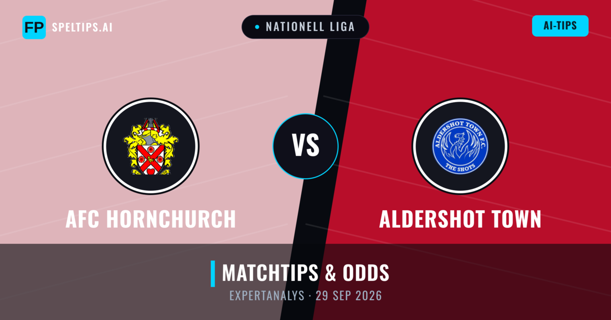 AFC Hornchurch vs Aldershot Town — matchtips och förhandstitt