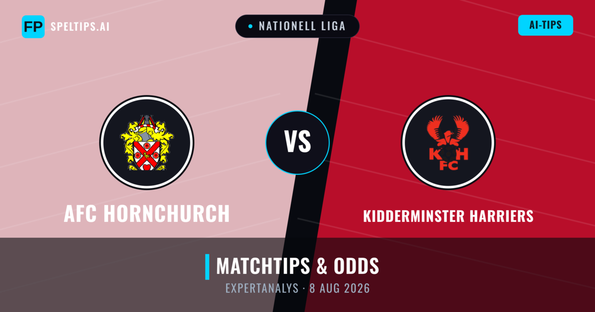 AFC Hornchurch vs Kidderminster Harriers — matchtips och förhandstitt