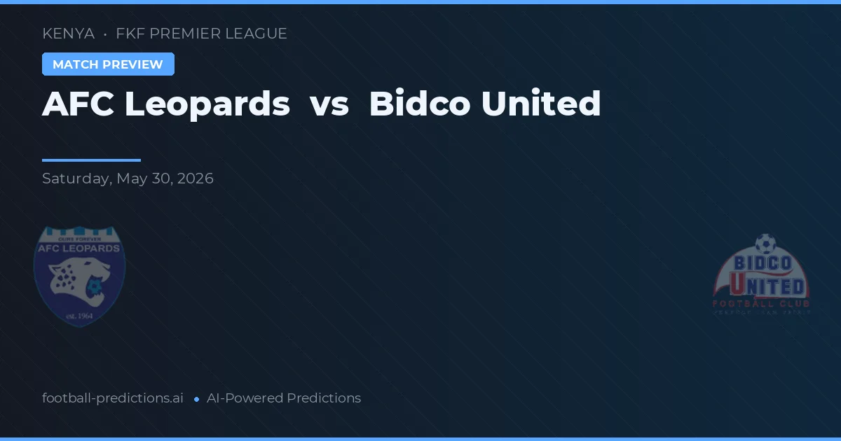 AFC Leoparderna vs Bidco United — matchtips och förhandstitt