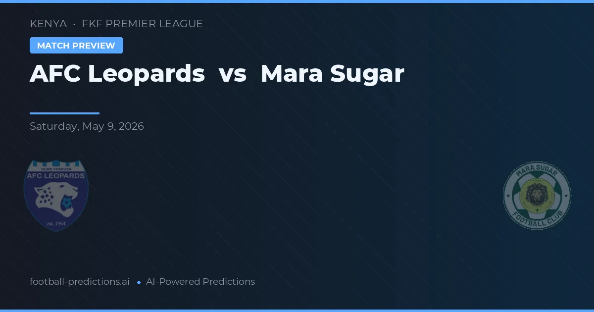 AFC Leoparderna vs Mara Sugar — matchtips och förhandstitt