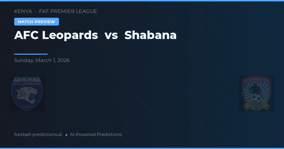 AFC Leoparderna vs Shabana — matchtips och förhandstitt