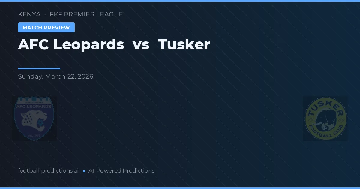 AFC Leoparderna vs Tusker — matchtips och förhandstitt
