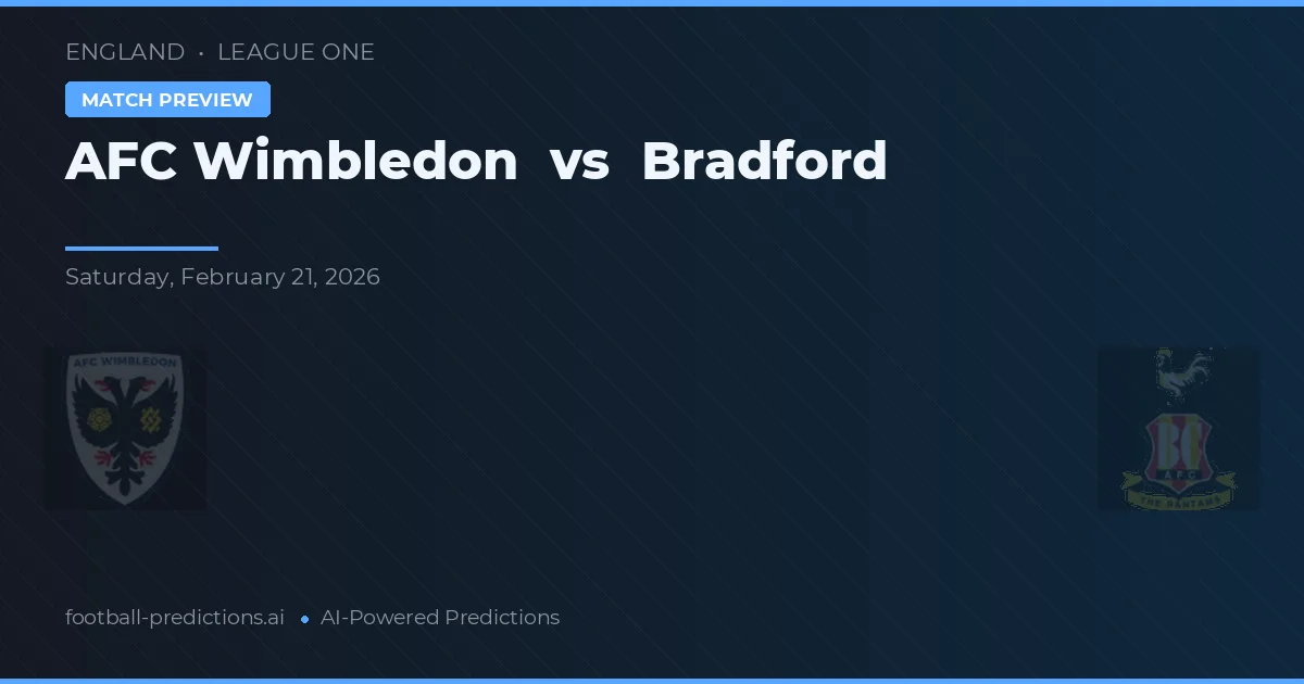 AFC Wimbledon vs Bradford — matchtips och förhandstitt