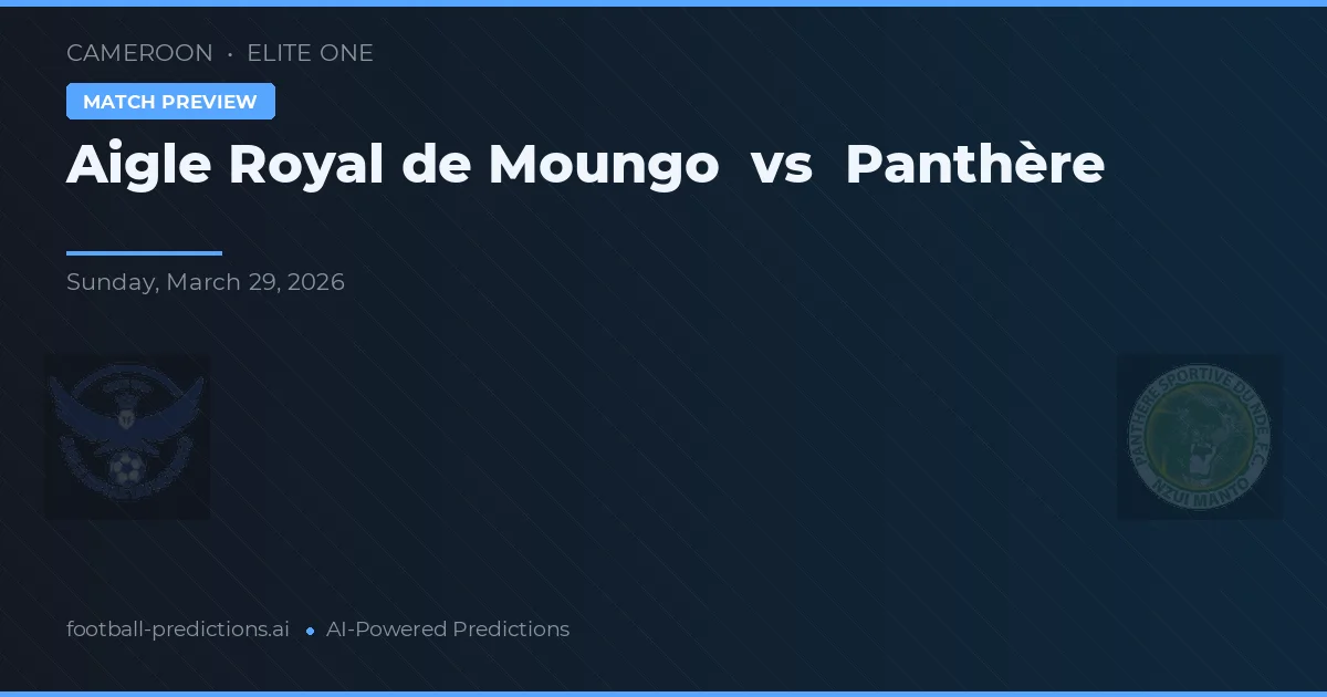 Aigle Royal de Moungo vs Panthère — matchtips och förhandstitt