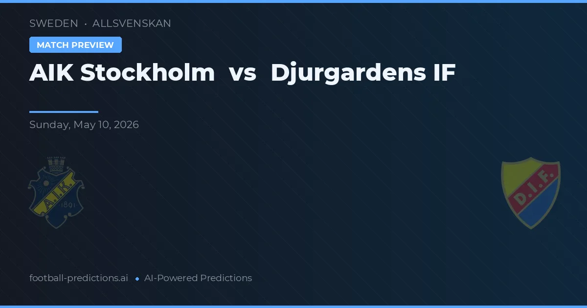 AIK Stockholm vs Djurgårdens IF — matchtips och förhandstitt