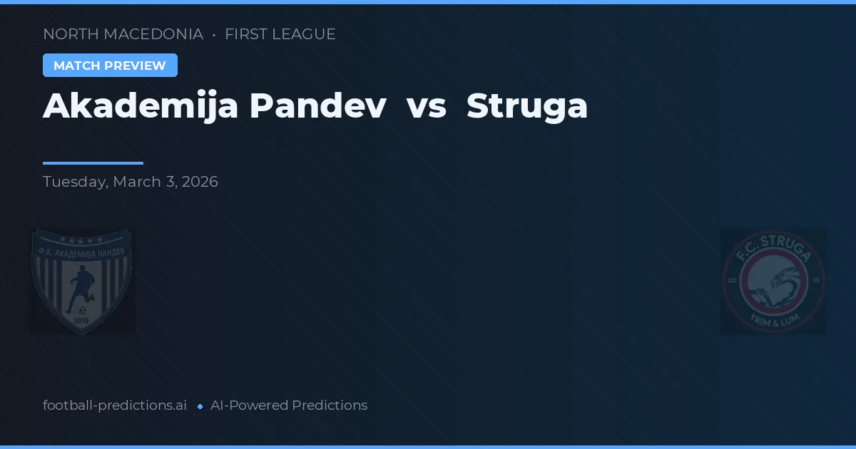 Akademija Pandev vs Struga — matchtips och förhandstitt
