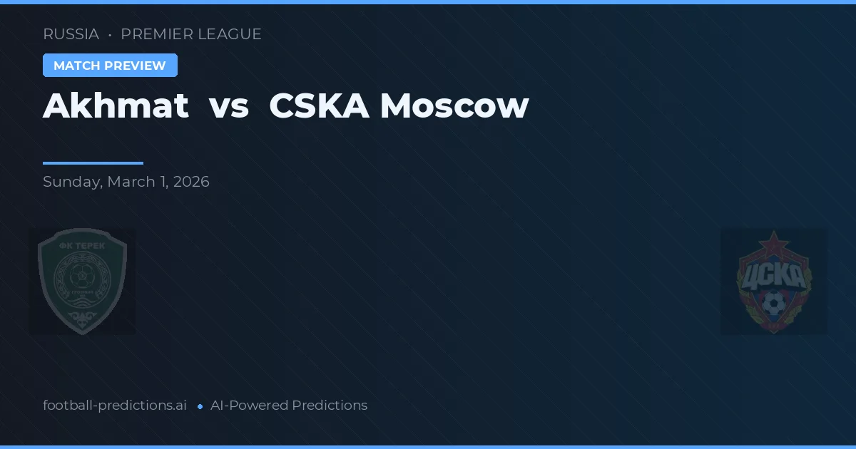 Akhmat vs CSKA Moskva — matchtips och förhandstitt
