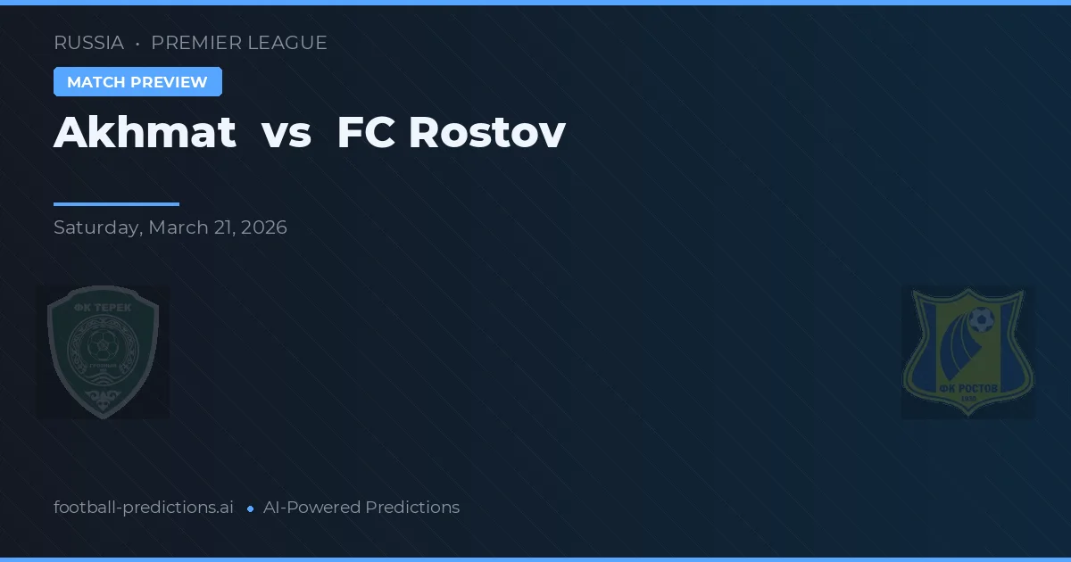 Akhmat vs FC Rostov — matchtips och förhandstitt