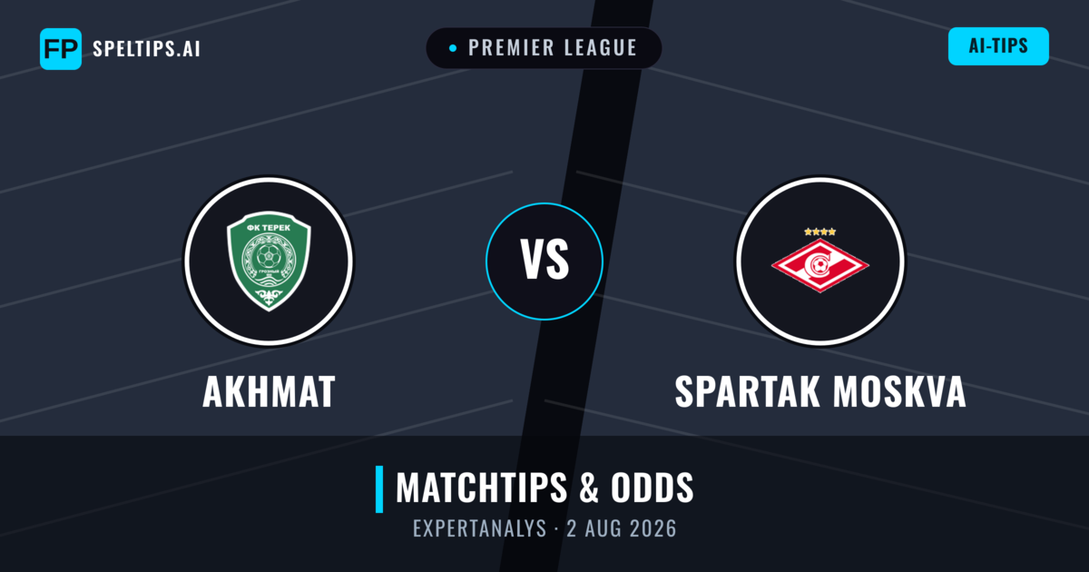 Akhmat vs Spartak Moskva — matchtips och förhandstitt