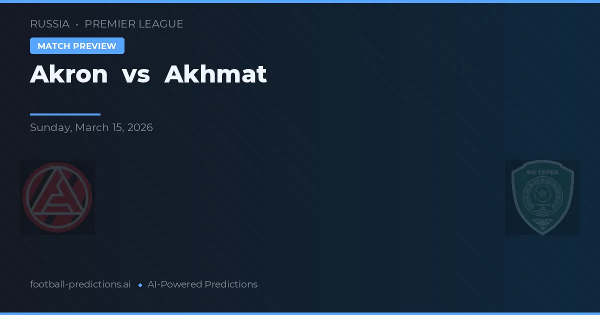Akron vs Akhmat — matchtips och förhandstitt