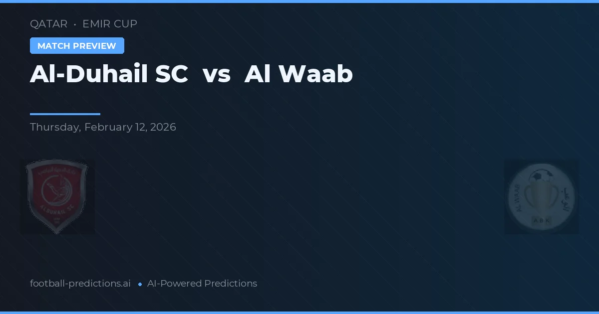 Al-Duhail SC vs Al Waab — matchtips och förhandstitt