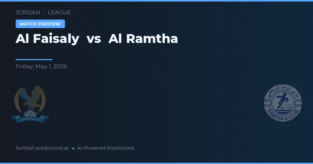 Al Faisaly vs Al Ramtha — matchtips och förhandstitt
