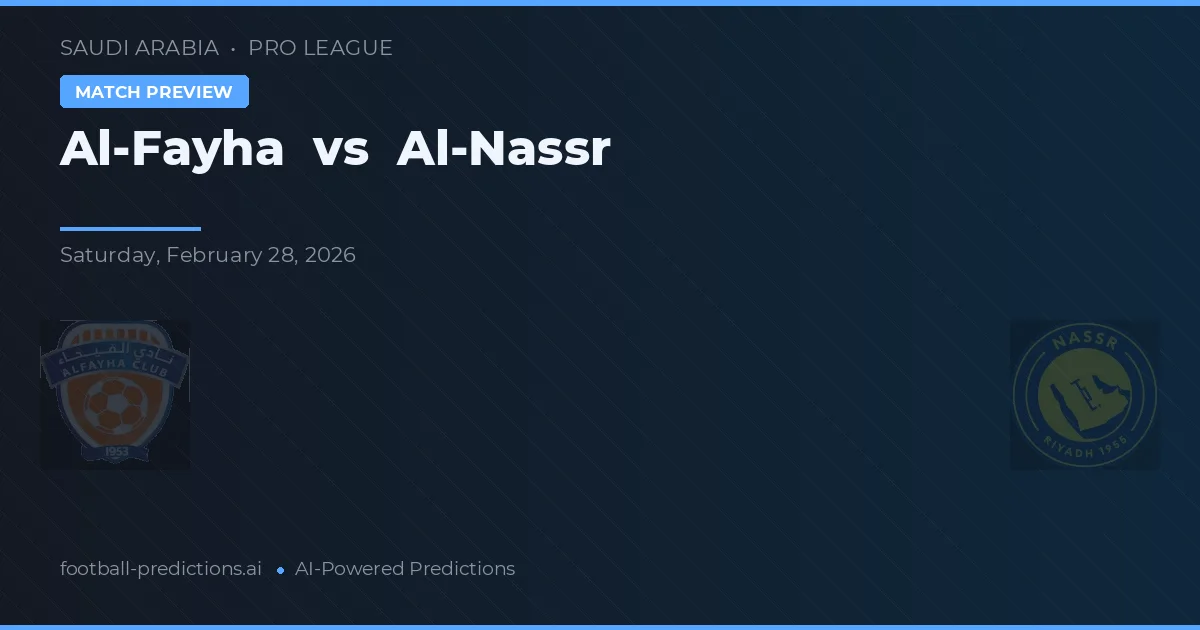 Al-Fayha vs Al-Nassr — matchtips och förhandstitt