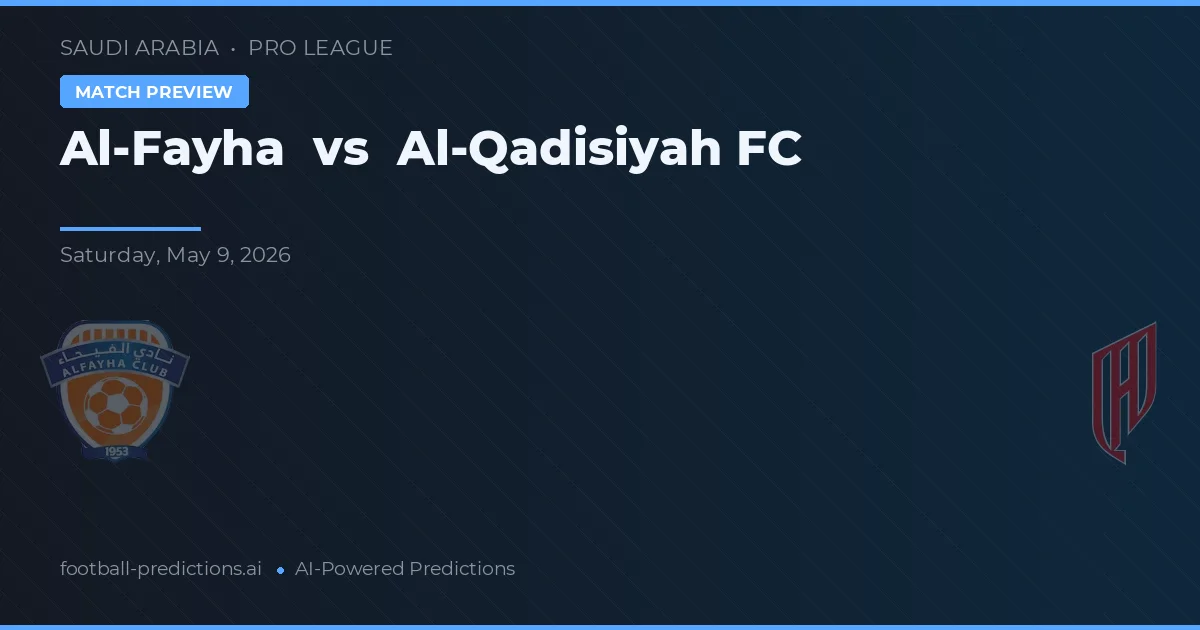 Al-Fayha vs Al-Qadisiyah FC — matchtips och förhandstitt