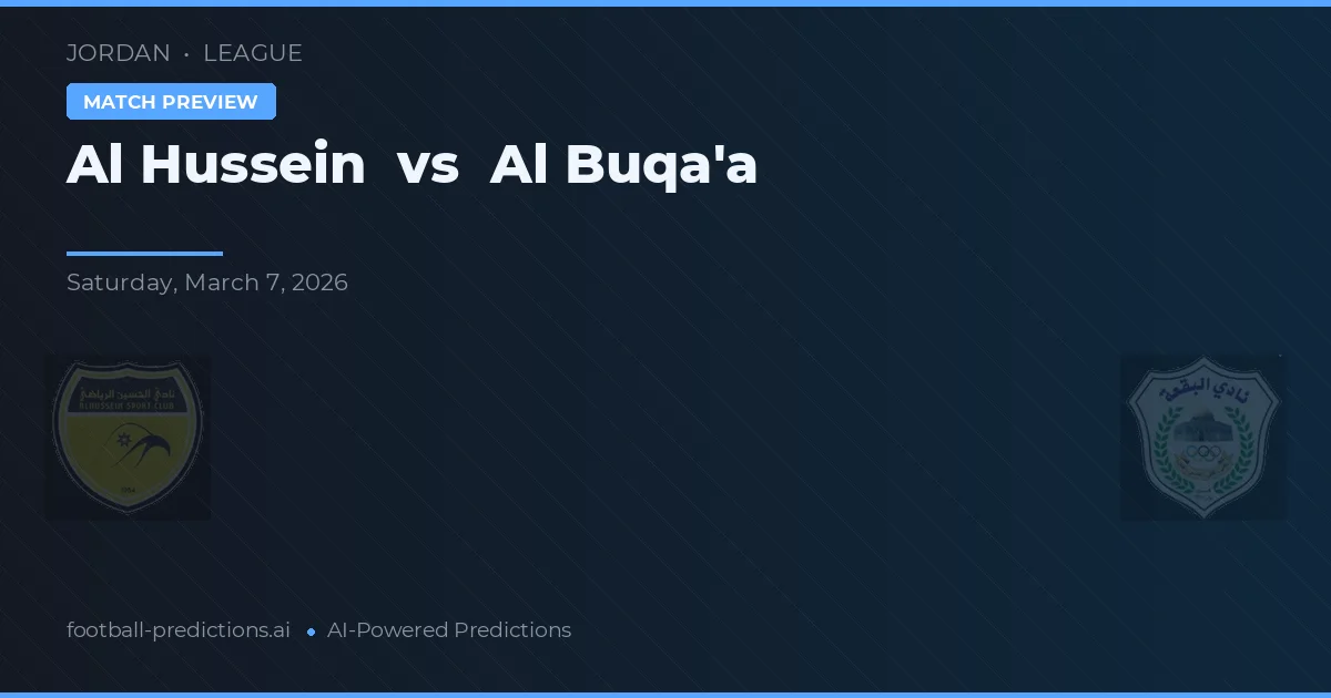 Al Hussein vs Al Buqa'a — matchtips och förhandstitt