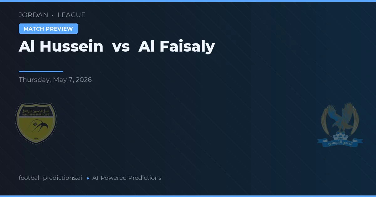 Al Hussein vs Al Faisaly — matchtips och förhandstitt