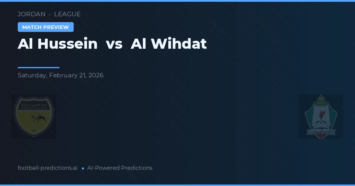 Al Hussein vs Al Wihdat — matchtips och förhandstitt