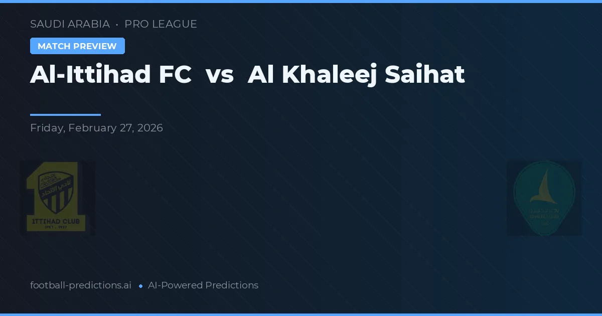 Al-Ittihad FC vs Al Khaleej Saihat — matchtips och förhandstitt