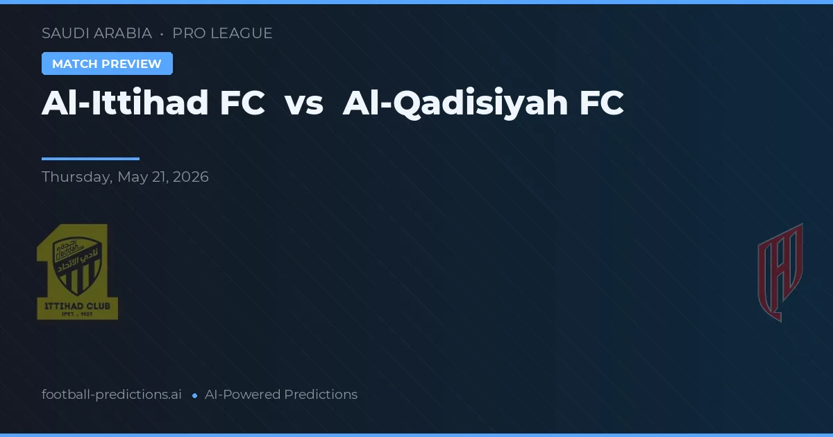 Al-Ittihad FC vs Al-Qadisiyah FC — matchtips och förhandstitt