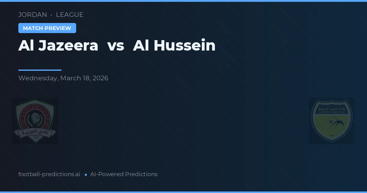 Al Jazeera vs Al Hussein — matchtips och förhandstitt