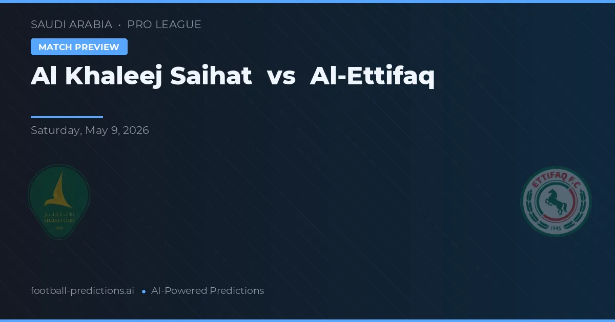 Al Khaleej Saihat vs Al-Ettifaq — matchtips och förhandstitt
