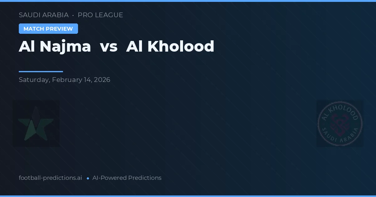 Al Najma vs Al Kholood — matchtips och förhandstitt