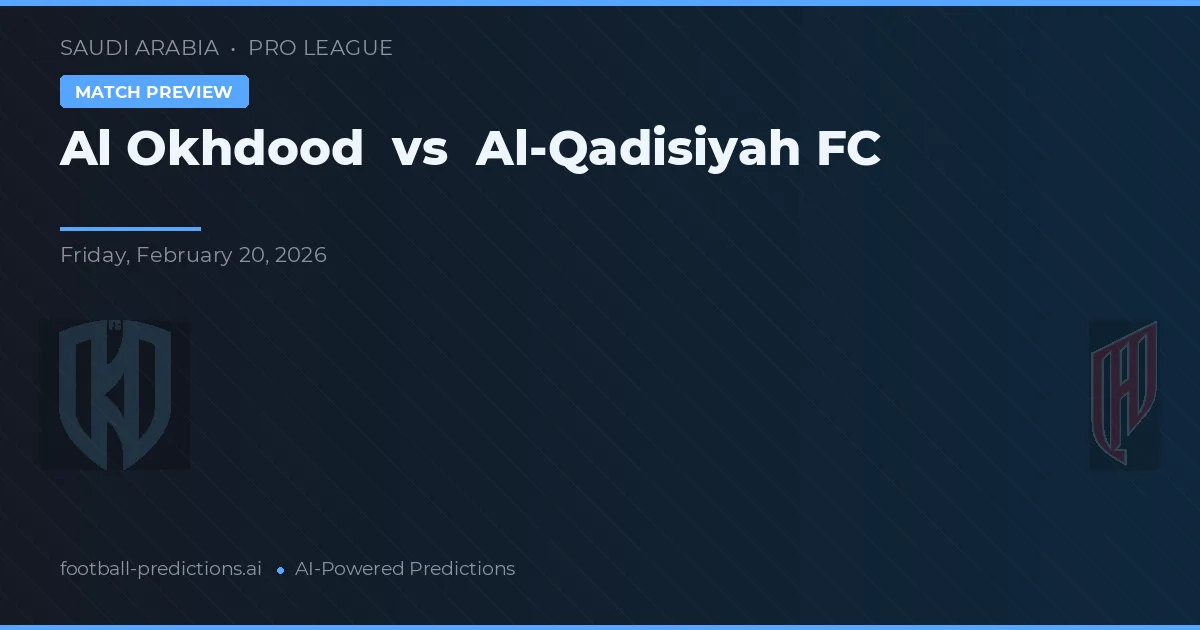 Al Okhdood vs Al-Qadisiyah FC — matchtips och förhandstitt