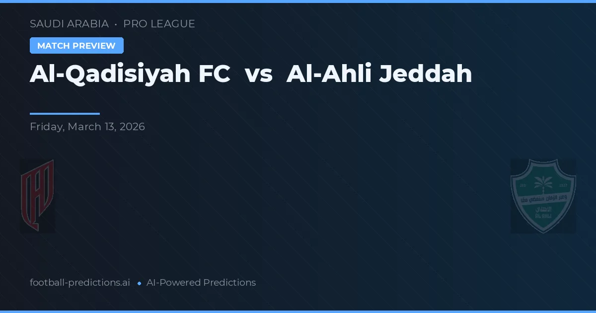 Al-Qadisiyah FC vs Al-Ahli Jeddah — matchtips och förhandstitt