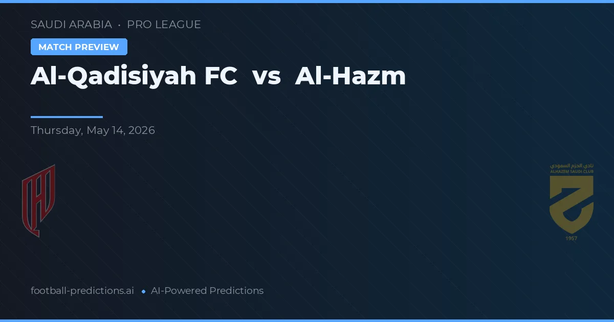 Al-Qadisiyah FC vs Al-Hazm — matchtips och förhandstitt