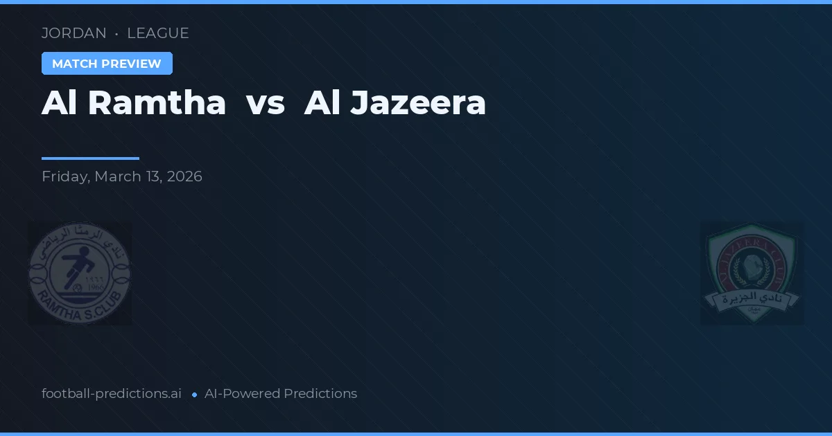 Al Ramtha vs Al Jazeera — matchtips och förhandstitt