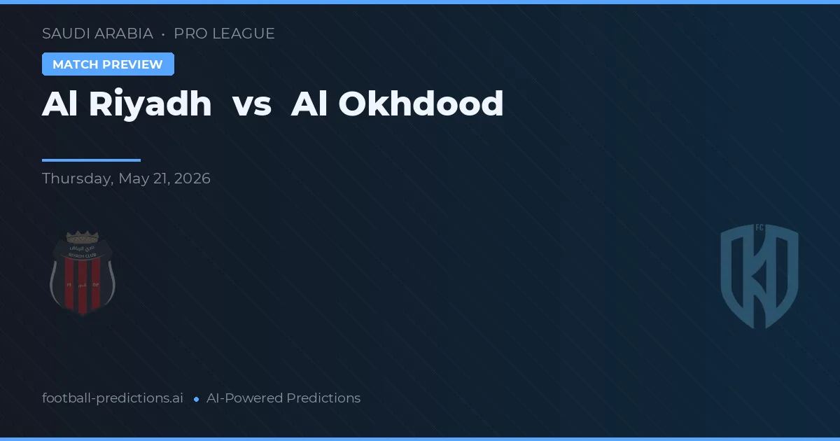 Al Riyadh vs Al Okhdood — matchtips och förhandstitt