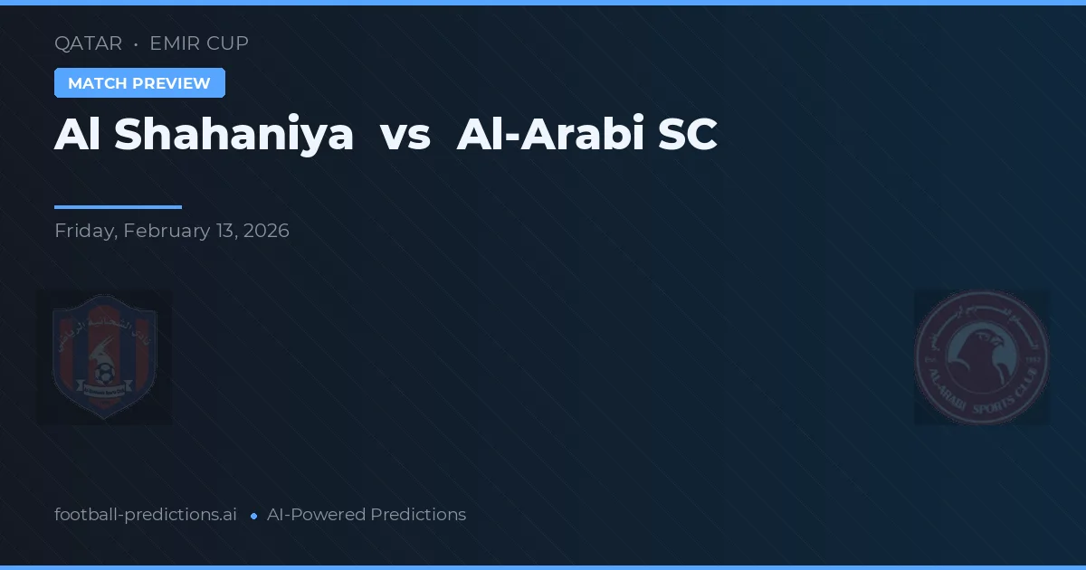 Al Shahaniya vs Al-Arabi SC — matchtips och förhandstitt
