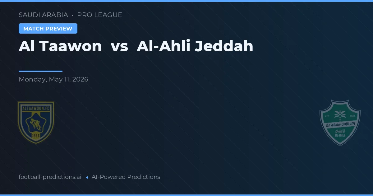 Al Taawon vs Al-Ahli Jeddah — matchtips och förhandstitt