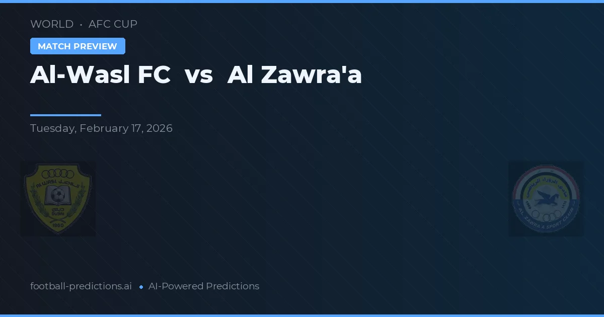 Al-Wasl FC vs Al Zawra'a — matchtips och förhandstitt