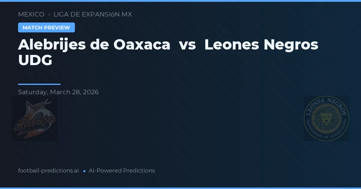 Alebrijes de Oaxaca vs Leones Negros UDG — matchtips och förhandstitt