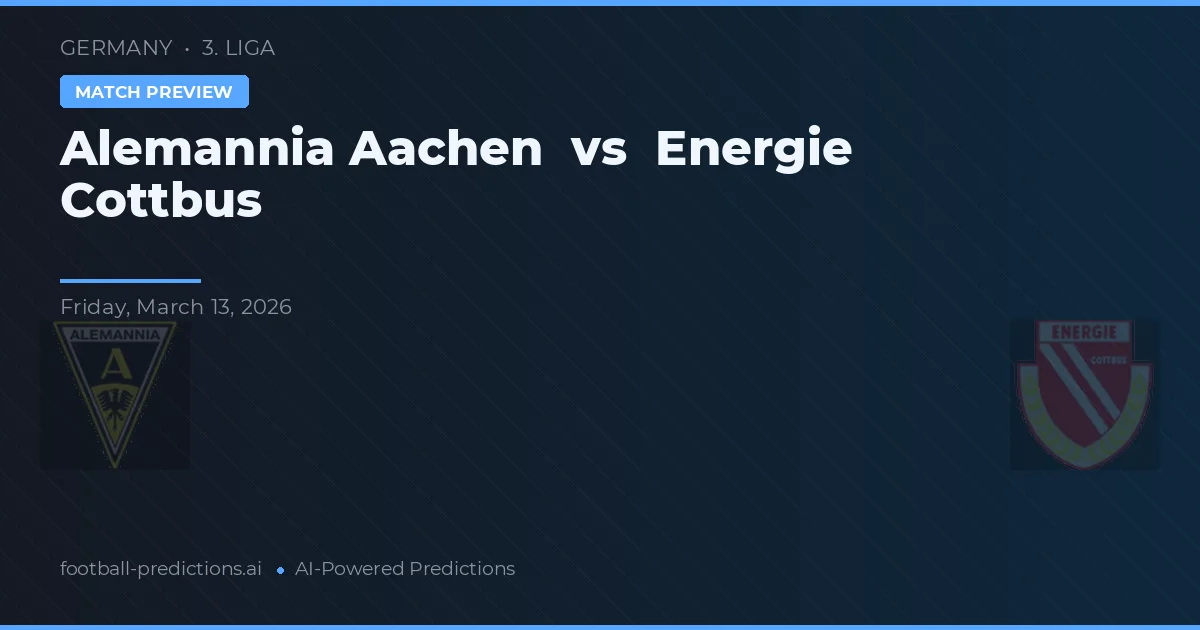 Alemannia Aachen vs Energie Cottbus — matchtips och förhandstitt