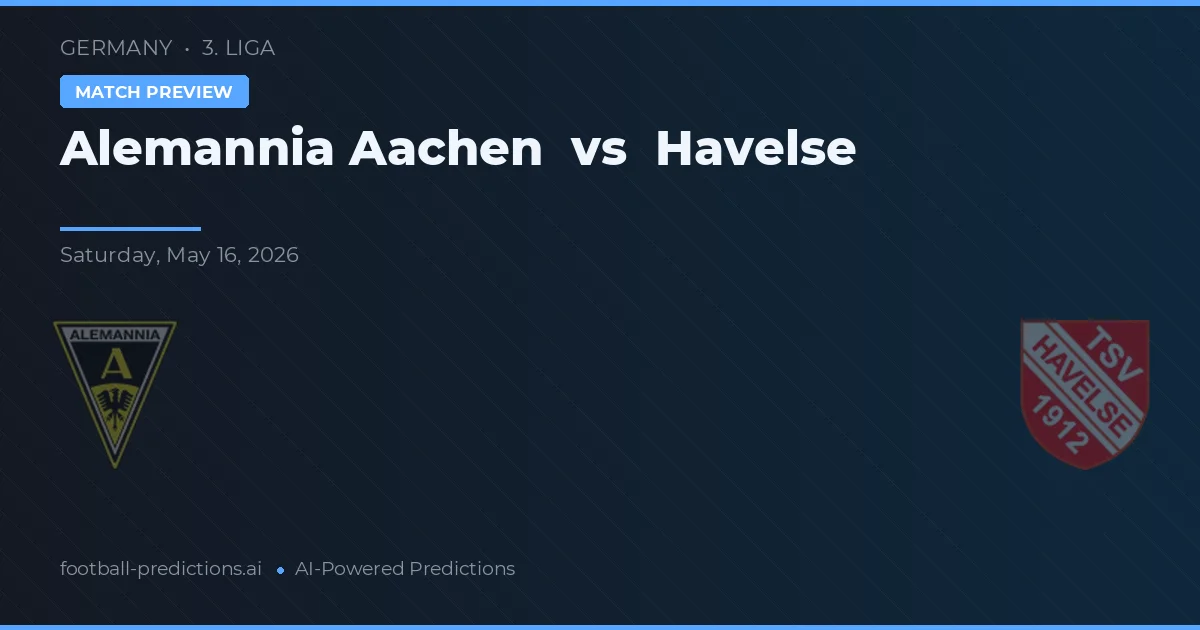 Alemannia Aachen vs Havelse — matchtips och förhandstitt